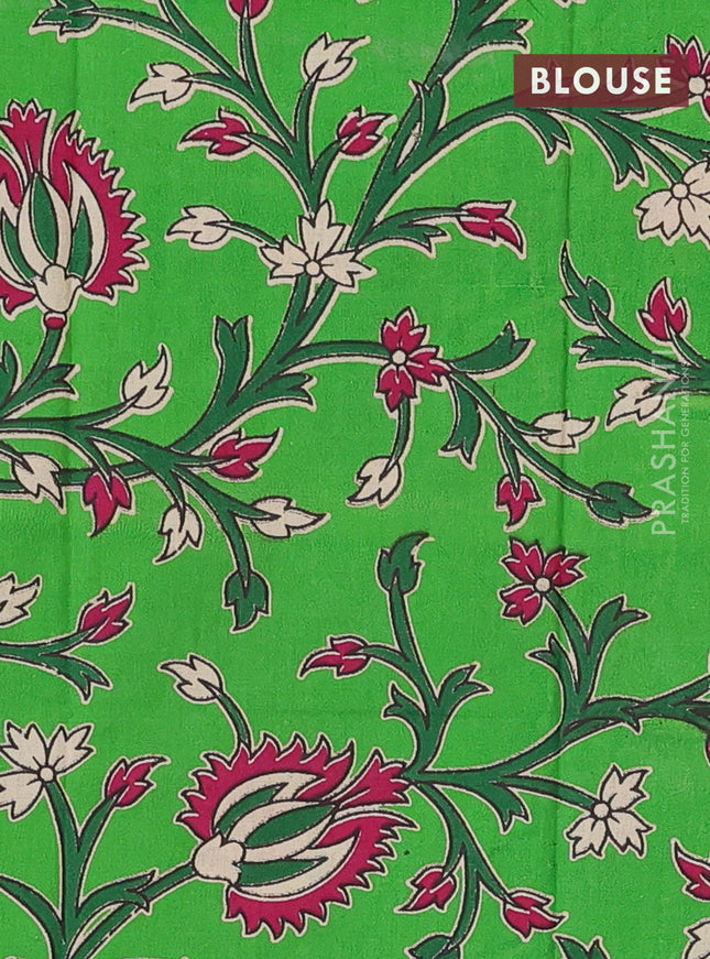 Bengal soft cotton saree sap green and light green with plain body and zari woven border