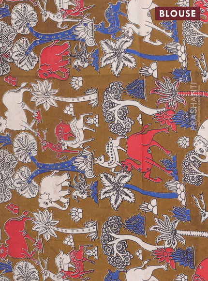 Bengal soft cotton saree blue and dark mustard with plain body and zari woven border