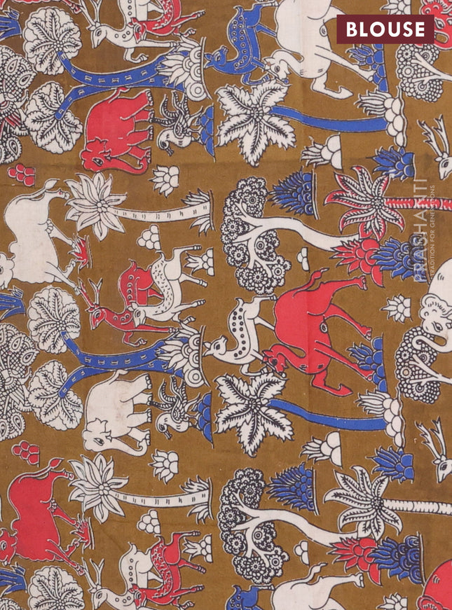 Bengal soft cotton saree blue and dark mustard with plain body and zari woven border