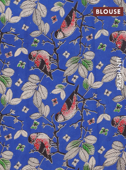 Bengal soft cotton saree dark magenta pink and blue with plain body and zari woven border