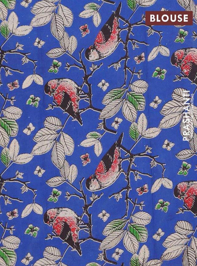 Bengal soft cotton saree dark magenta pink and blue with plain body and zari woven border