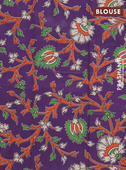 Bengal soft cotton saree pastel green and violet with plain body and zari woven border