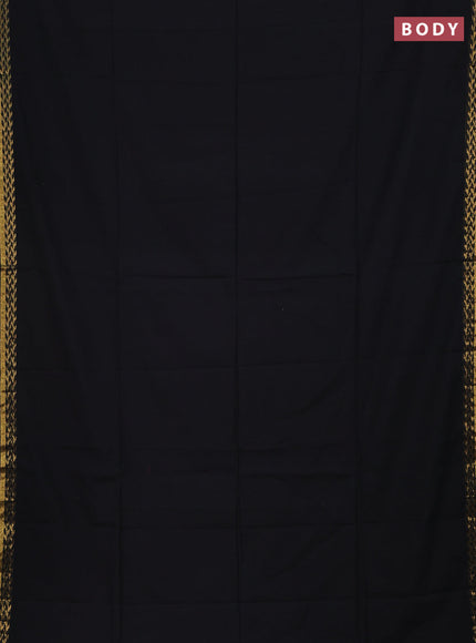 Bengal soft cotton saree black and maroon with plain body and zari woven border