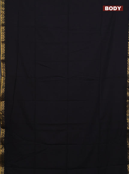 Bengal soft cotton saree black and maroon with plain body and zari woven border