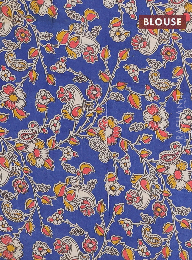 Bengal soft cotton saree maroon and blue with plain body and zari woven border