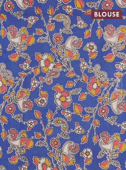 Bengal soft cotton saree maroon and blue with plain body and zari woven border