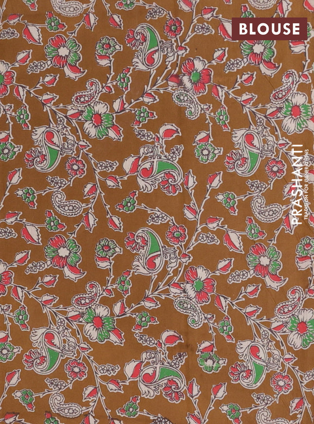 Bengal soft cotton saree pastel green and dark mustard with plain body and zari woven border