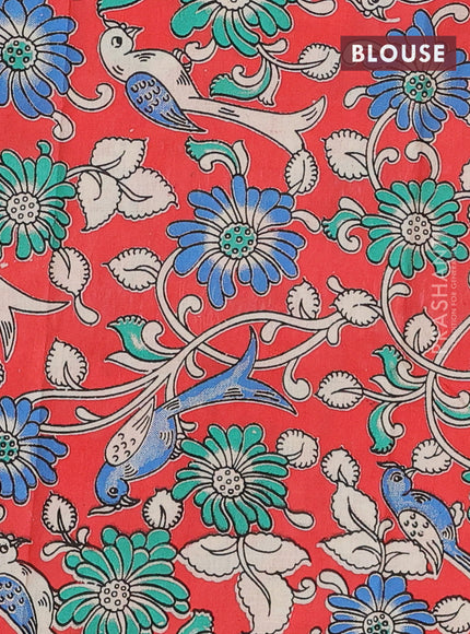 Bengal soft cotton saree pastel green and red with plain body and zari woven border