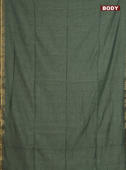 Bengal soft cotton saree pastel green and maroon with plain body and zari woven border