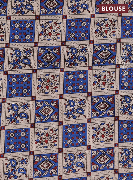 Bengal soft cotton saree purple and beige blue with plain body and zari woven border