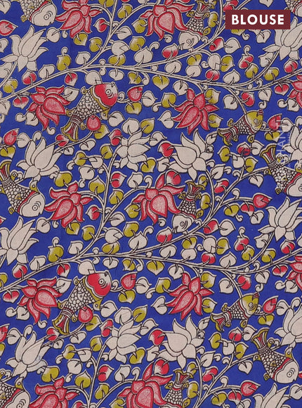 Bengal soft cotton saree maroon and blue with plain body and zari woven border