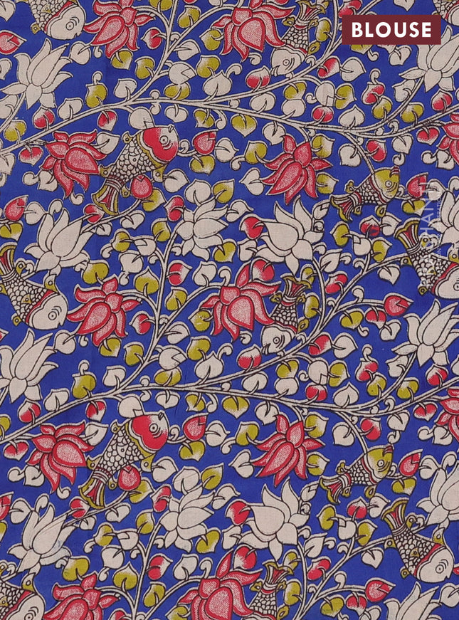 Bengal soft cotton saree maroon and blue with plain body and zari woven border