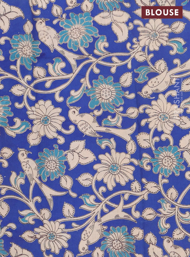 Bengal soft cotton saree dark magenta pink and blue with plain body and zari woven border