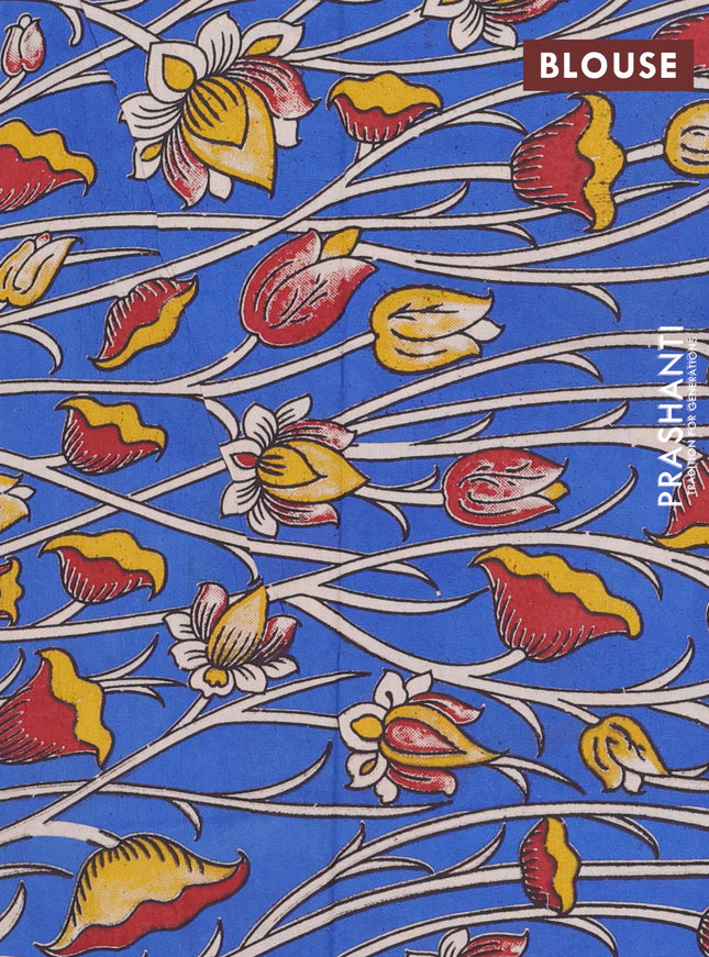 Bengal soft cotton saree black and blue with plain body and zari woven border