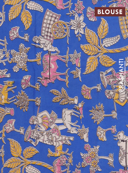 Bengal soft cotton saree purple and blue with plain body and zari woven border