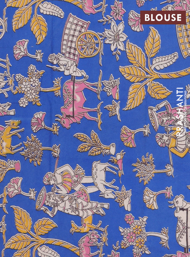 Bengal soft cotton saree purple and blue with plain body and zari woven border