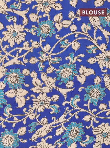 Bengal soft cotton saree dark magenta pink and blue with plain body and zari woven border