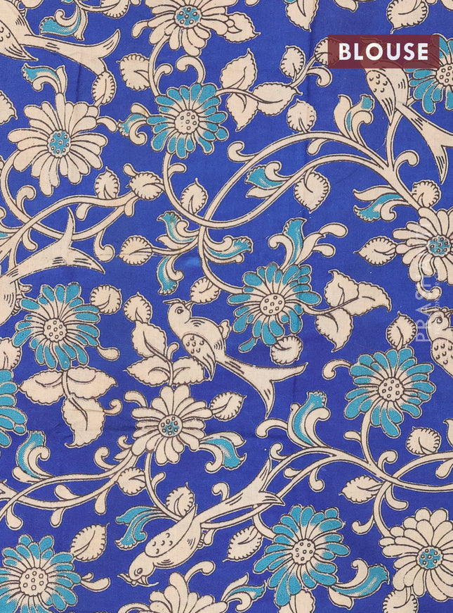 Bengal soft cotton saree dark magenta pink and blue with plain body and zari woven border