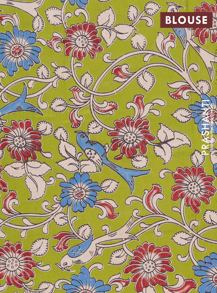 Bengal soft cotton saree navy blue and mehendi green with plain body and zari woven border