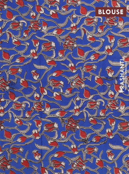 Bengal soft cotton saree dark magenta pink and blue with plain body and zari woven border