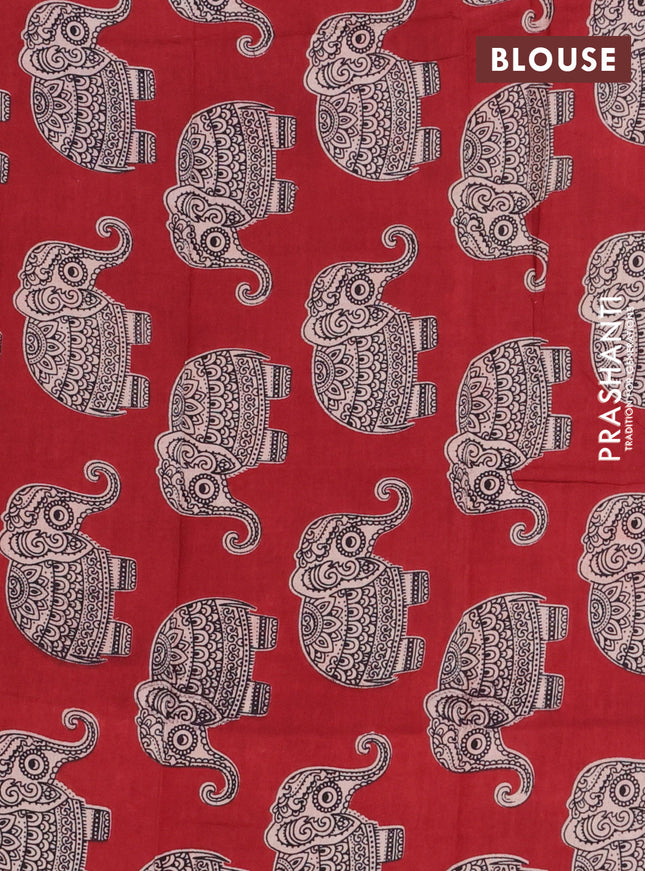 Bengal soft cotton saree teal green and maroon with plain body and zari woven border