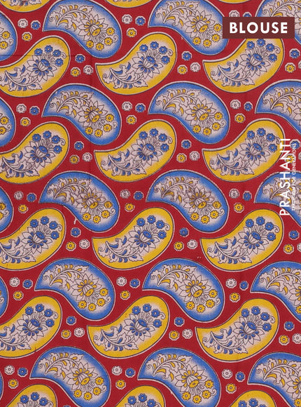 Bengal soft cotton saree teal green and maroon with plain body and zari woven border