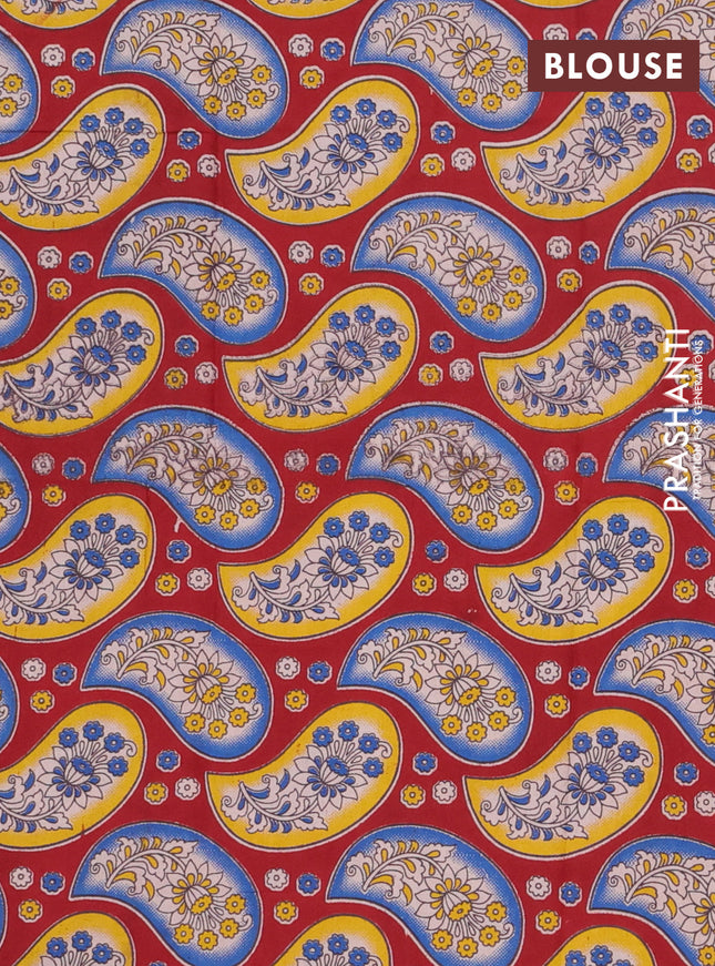 Bengal soft cotton saree teal green and maroon with plain body and zari woven border