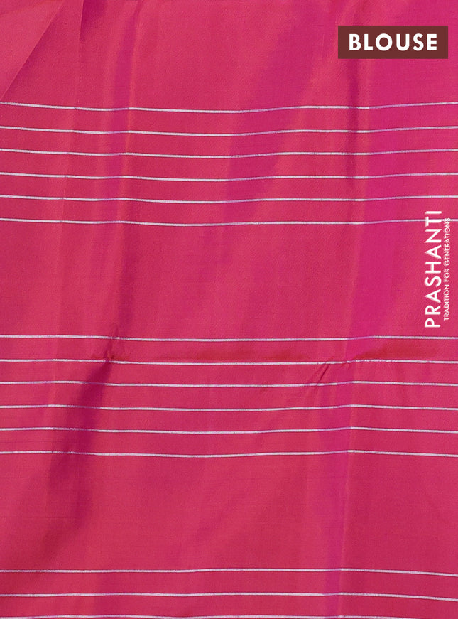 Pure soft silk saree dual shade of bluish green with allover checked pattern & buttas in borderless style