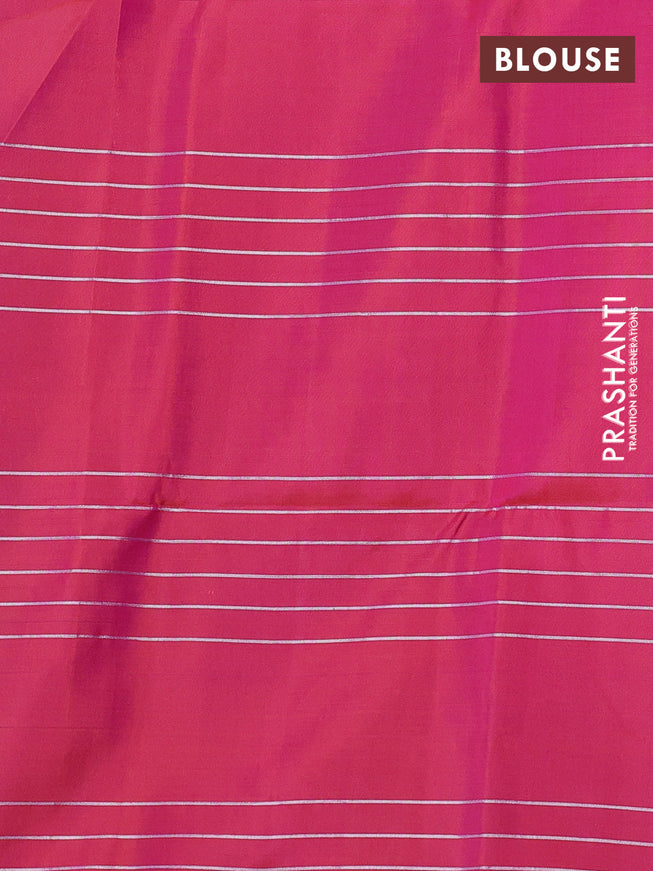 Pure soft silk saree dual shade of bluish green with allover checked pattern & buttas in borderless style