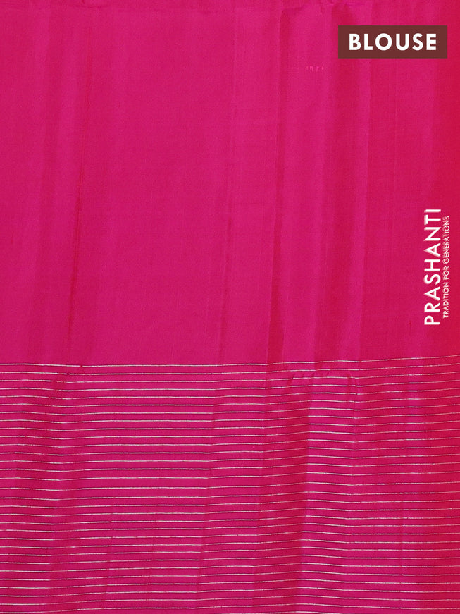 Pure soft silk saree dual shade of pink with allover silver zari buttas and long zari checked border