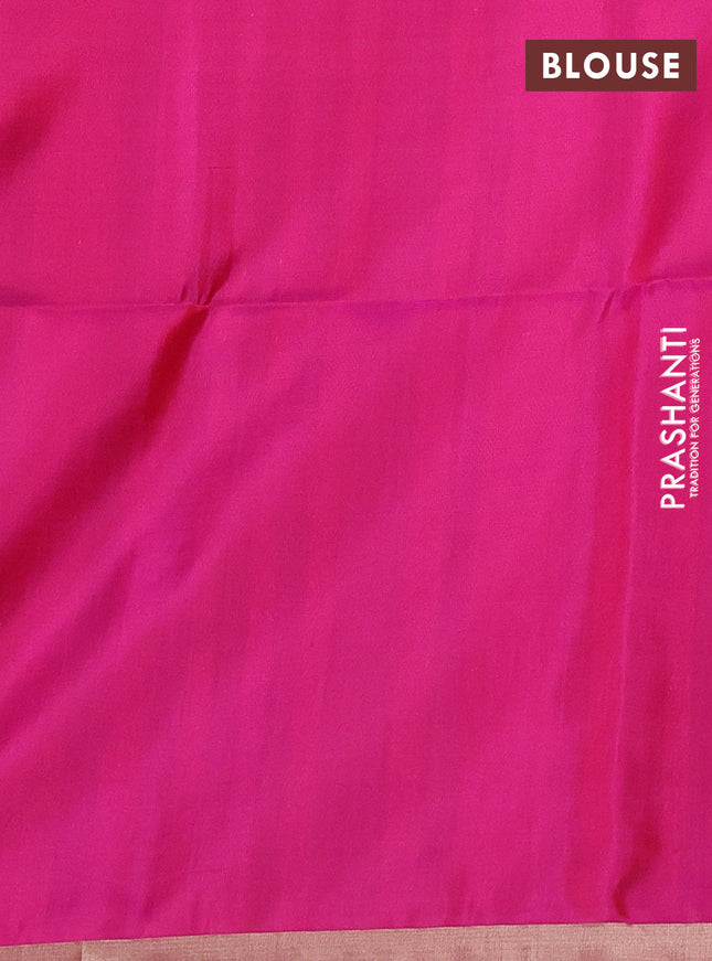 Pure soft silk saree dual shade of pink with silver & gold zari woven buttas and thread & zari woven border