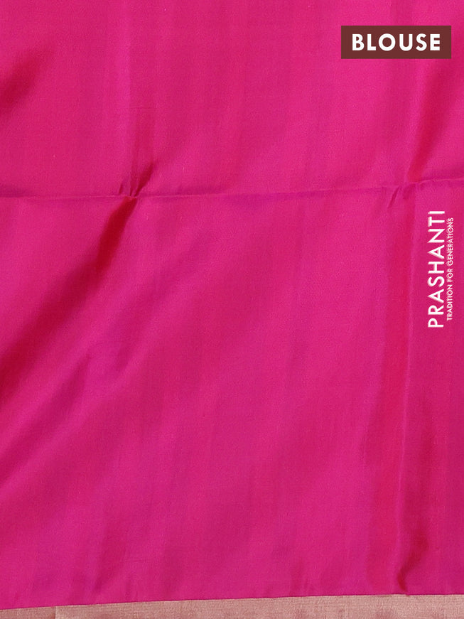 Pure soft silk saree dual shade of pink with silver & gold zari woven buttas and thread & zari woven border