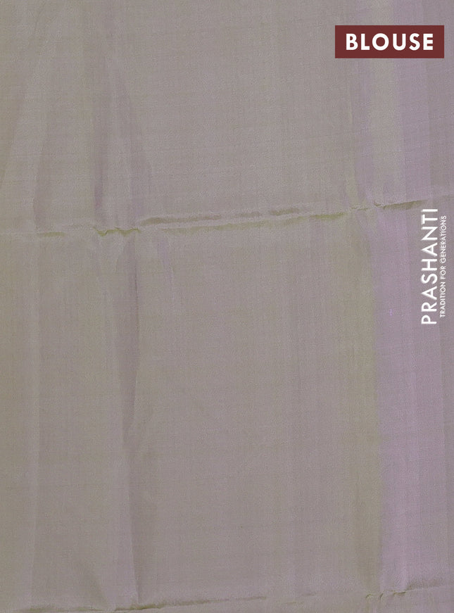 Pure soft silk saree lavender and dual shade of green with zari woven buttas and rettapet zari woven border