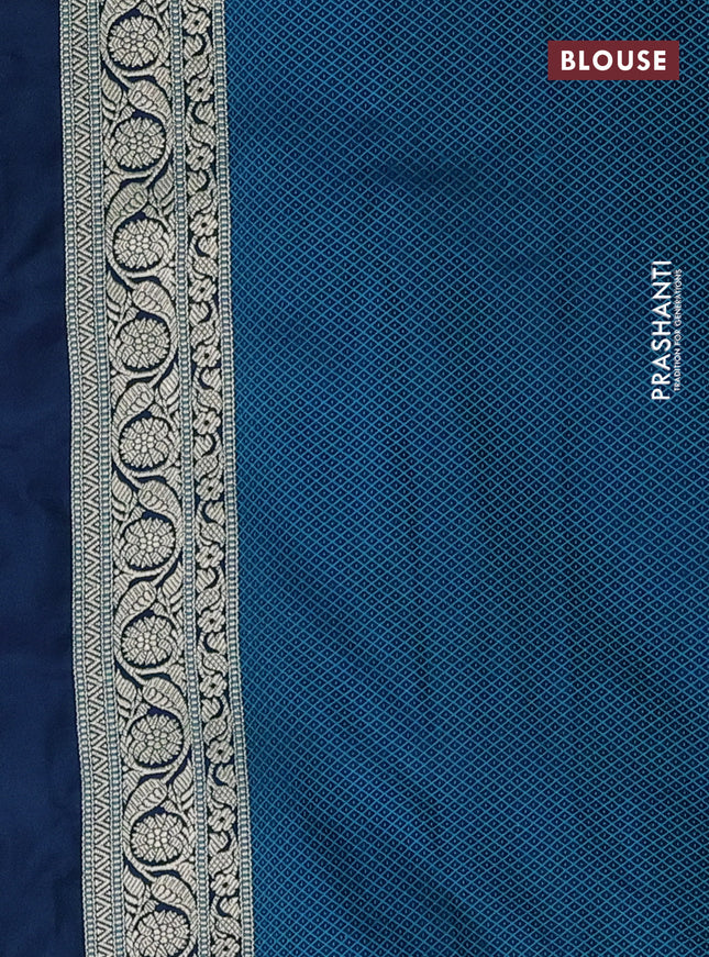 Banarasi semi mushru silk saree dual shade of blue with allover zari weaves & buttas and zari woven border