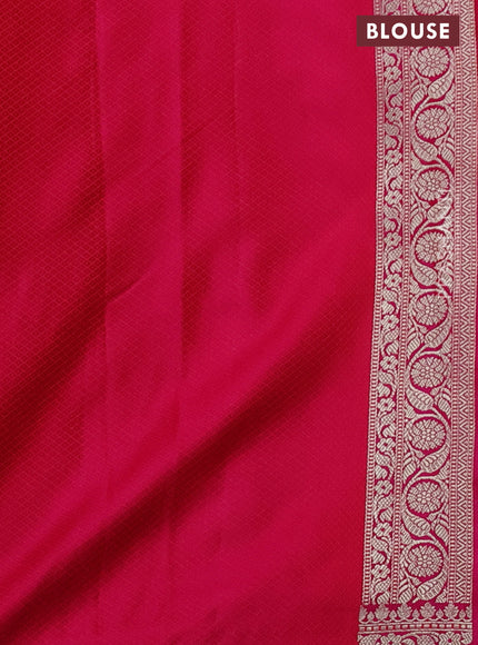 Banarasi semi mushru silk saree pink with allover zari weaves & buttas and zari woven border