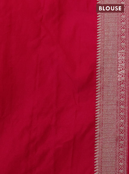 Banarasi semi mushru silk saree pink with allover zig zag zari weaves and zari woven border