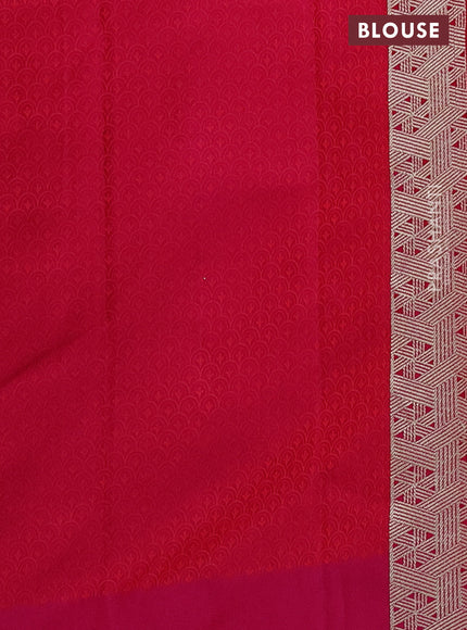 Banarasi semi mushru silk saree pink with allover self emboss & zari buttas and zari woven border