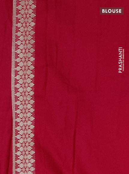 Banarasi semi mushru silk saree dual shade of pink with allover self emboss & zari weaves and zari woven border