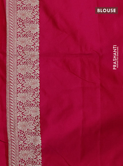Banarasi semi mushru silk saree pink with allover thread & zari weaves and zari woven border