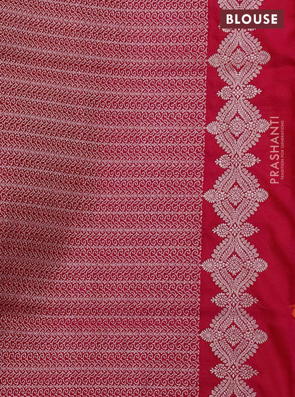 Banarasi semi mushru silk saree dual shade of pink with allover zari woven buttas and zari woven border