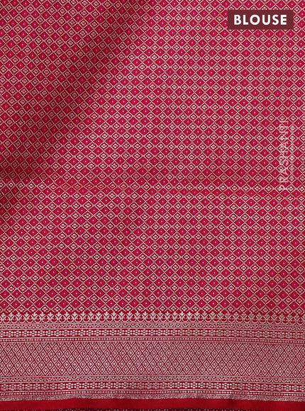 Banarasi semi mushru silk saree red with allover zari woven buttas and zari woven border