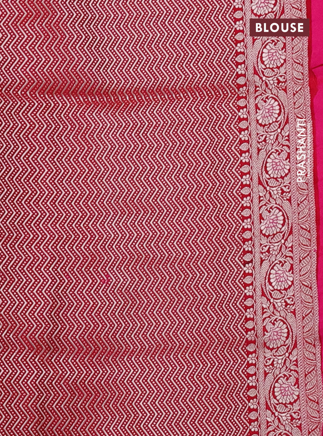 Banarasi semi mushru silk saree red with allover zari woven buttas and zari woven border