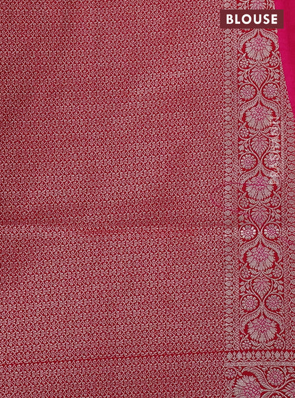 Banarasi semi mushru silk saree red with allover zari woven buttas and zari woven border