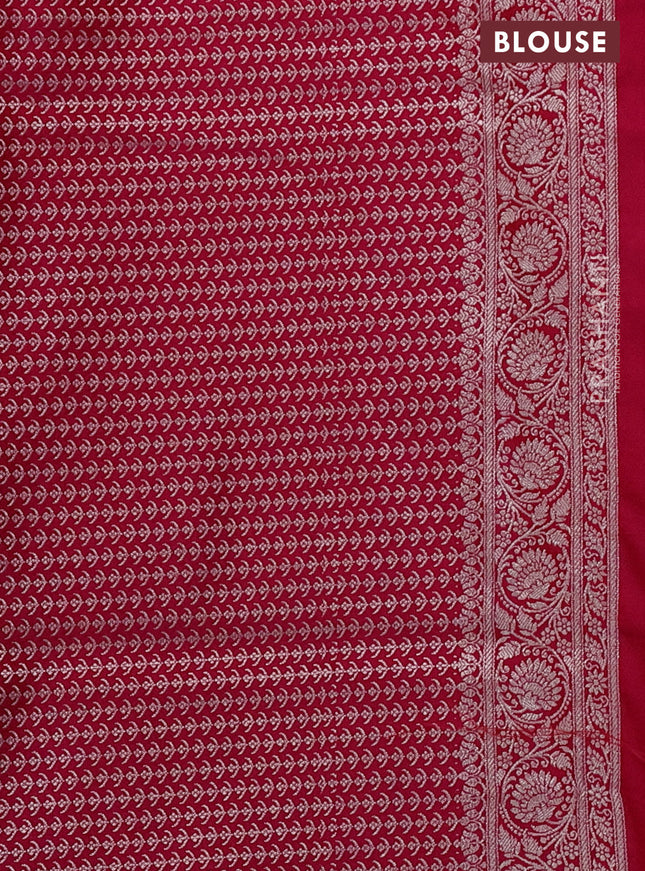 Banarasi semi mushru silk saree pink with zari woven buttas and zari woven border