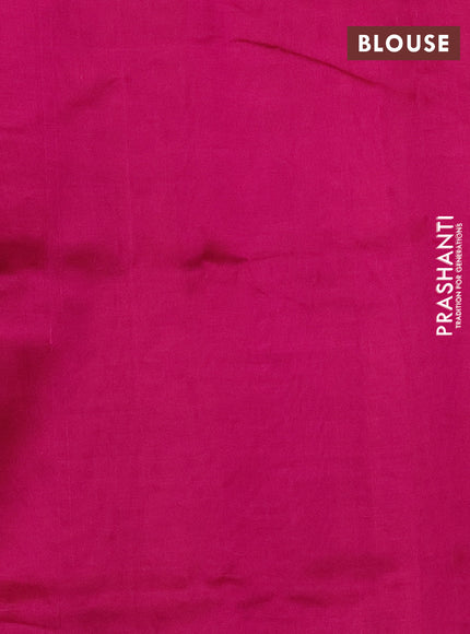 Silk cotton saree dual shade of pinkish orange and magenat pink with zari woven buttas and temple design zari woven butta border