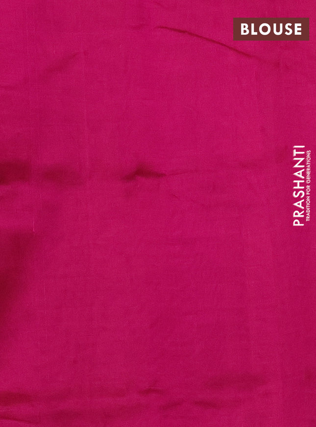 Silk cotton saree dual shade of pinkish orange and magenat pink with zari woven buttas and temple design zari woven butta border