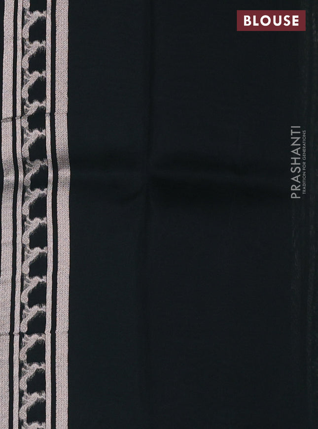 Banarasi katan silk saree green with allover silver zari woven brocade weaves and zari woven butta border