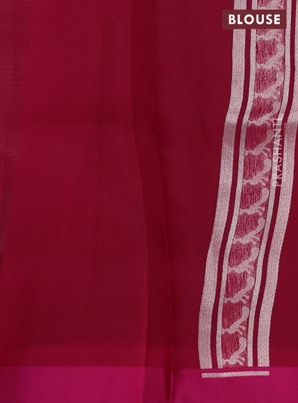 Banarasi katan silk saree pink with allover zari woven brocade weaves and zari woven butta border