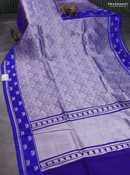 Banarasi katan silk saree royal blue with allover zari woven brocade weaves and zari woven butta border