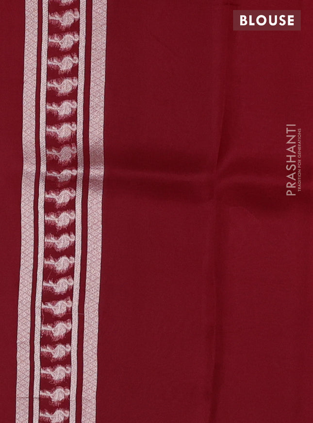 Banarasi katan silk saree maroon with allover zari woven brocade weaves and zari woven butta border